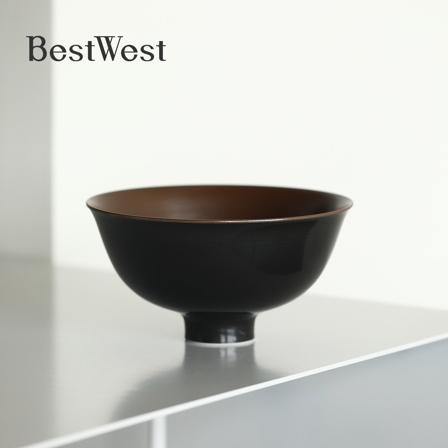 BEST WEST 陶艺家手作高足碗一人食饭碗汤碗手工分色施釉中式食器