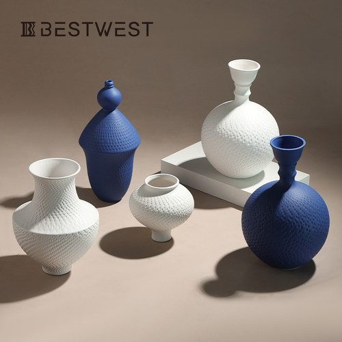 BESTWEST素烧陶瓷花瓶设计师款