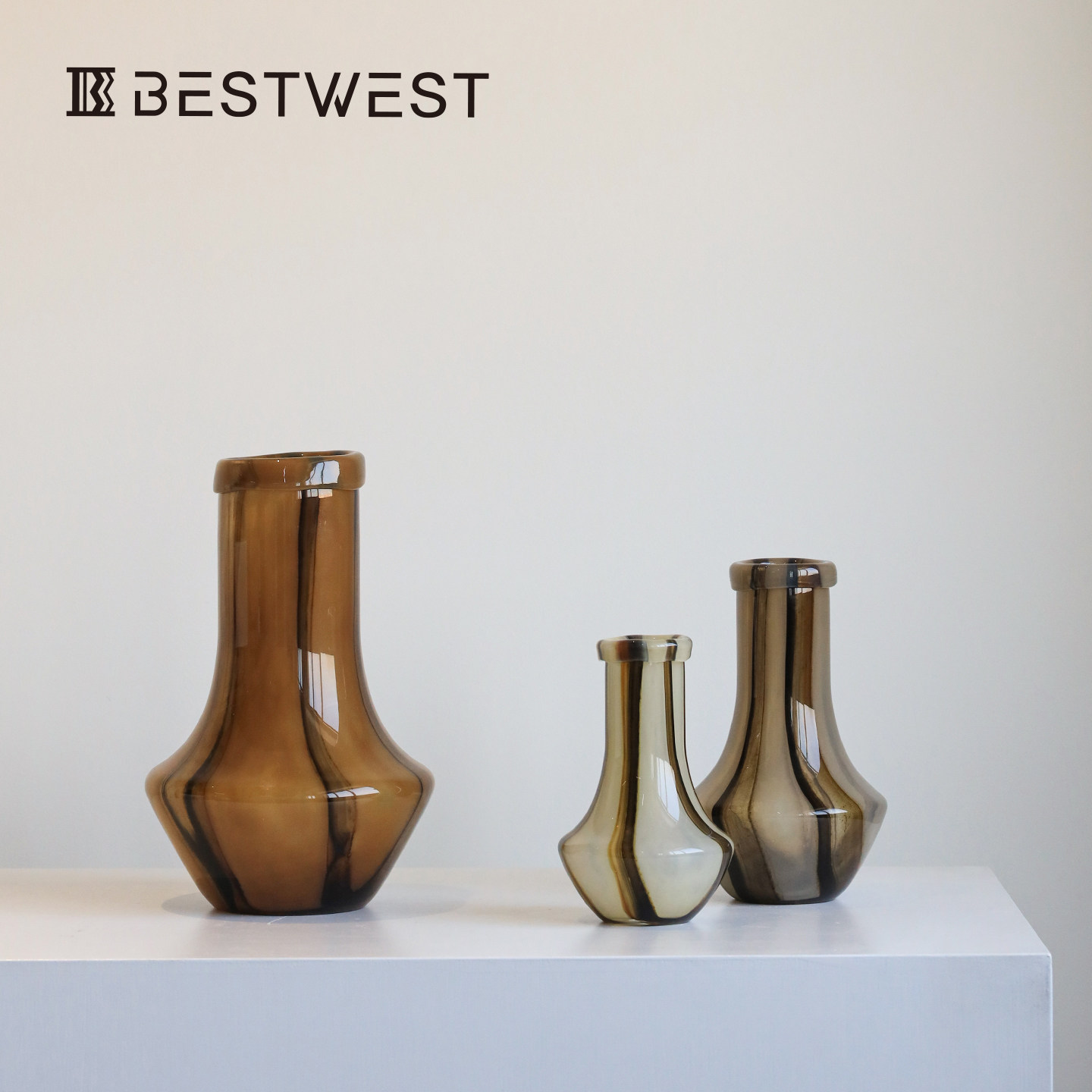 高级感中古风玻璃花瓶客厅复古插花摆件餐桌艺术设计感花器轻奢,家居饰品,花瓶,淘宝优惠券,粉丝福利购,淘宝优惠卷