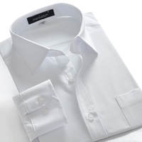 Dad's new Spring and Autumn style long-sleeved sapphire blue striped men's shirt with fat and size thumbnail 4
