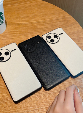 适用于红米K80Pro手机壳高端商务男荔枝纹经典黑色24122RKC7C新款防摔小米Redmi K80全包保护套