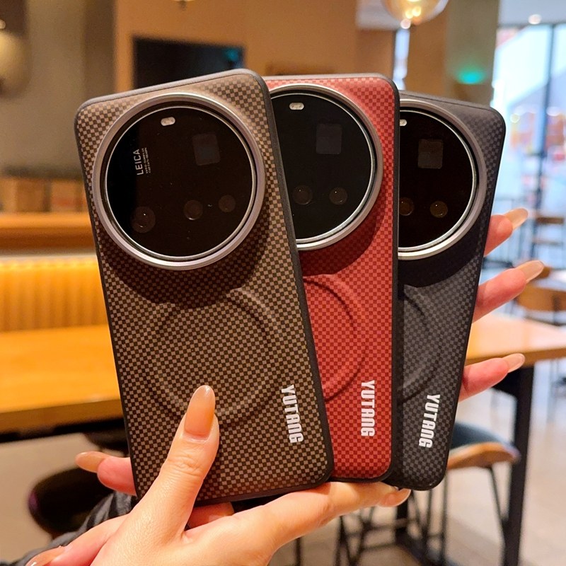 适用于小米15Ultra手机壳点点纹新款防摔荣Xiaomi 14Ultra奢华钛灰金属镜头按键磁吸小米17ProMax保护套