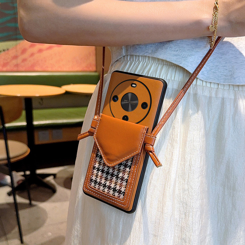 适用于华为麦芒30手机壳潮牌复古高档防摔TYH641M高级感棕华为智选70X活力版保护套畅享70x新款ins风斜挎卡包