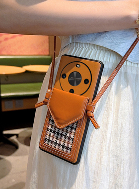 适用于华为麦芒30手机壳潮牌复古高档防摔TYH641M高级感棕华为智选70X活力版保护套畅享70x新款ins风斜挎卡包