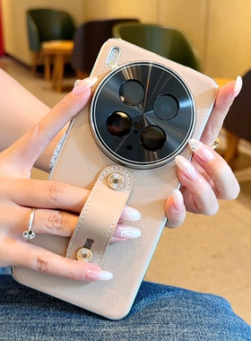 适用于VIVOX200Pro手机壳X200s深咖粉咖电镀银边x200promini全包硬壳VIVOX200太阳花钉腕带x200ultra保护套