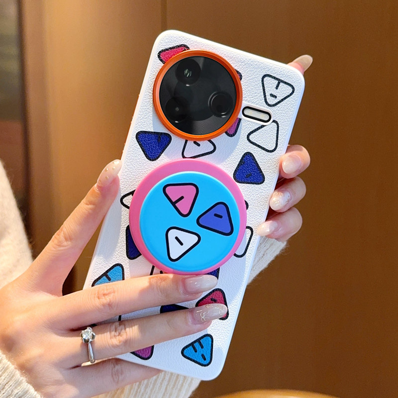 适用于红米K80Pro手机壳新款几何三角形磁吸磁吸气囊支架红米k80按键全包Redmi高级感创意系列外壳立体感