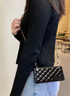 适用于三星S25Ultra手机壳新款高端菱格小香风奢华皮质三星s25斜挎背包链全包式防摔三星s25+懒人必备保护套