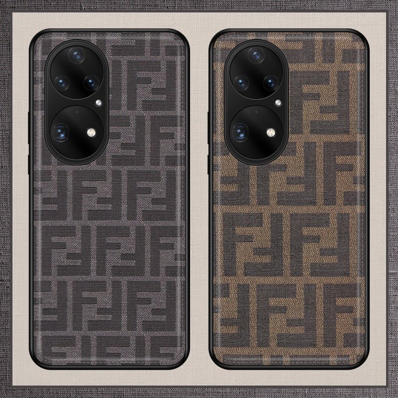 适用于华为P50手机壳双F潮牌P40Pro+皮纹壳P50pro防