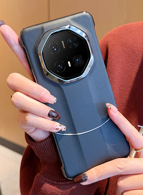适用于华为Mate70RS非凡大师手机壳简约商务电镀无边框玄黑色mate70rs奢华防摔V款皮硬壳PLU-AL00男女保护套