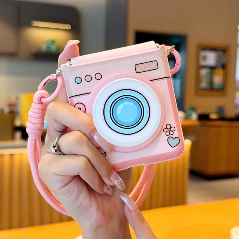 适用于NovaFlipS手机壳新款仿相机手提绳