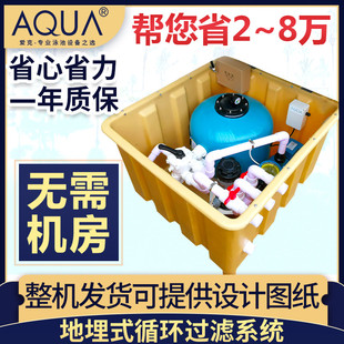 AQUA爱克地埋一体机游泳池循环过滤沙缸水泵水处理设备地埋机砂缸