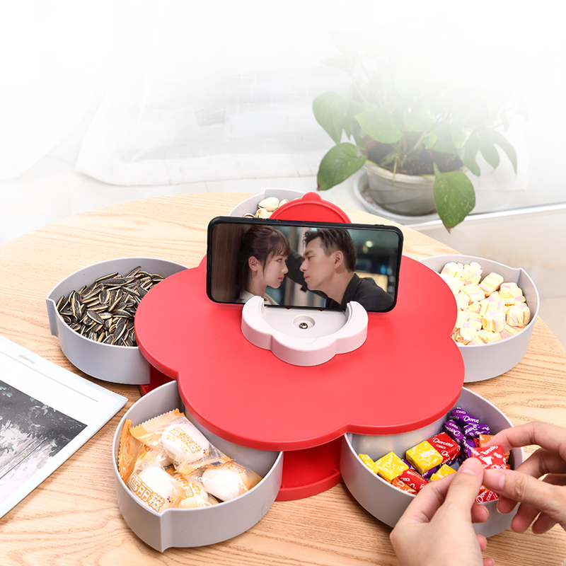 花瓣式双层旋转水果盘创意零食盒客厅茶几糖果拼盘现代家用干果盘|ruв категории посуда, посуда, фрукты бассейна/компот/корзина - от Buy2taobao.com для оказания профессиональной услуги покупки агента Taobao