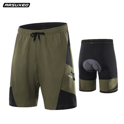 透气硅胶垫速干透气二合一骑行裤