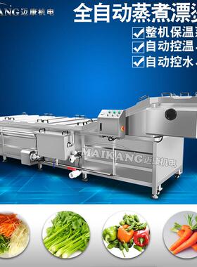 杏仁蒸煮漂烫机 蔬菜菜心漂烫机菜护色 自动OZP菠杀全青流水线