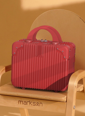 手提箱结婚红色行李箱女化妆箱婚嫁伴手礼可挂旅行箱陪嫁小箱子