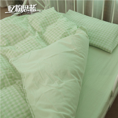 忆粉思蓝儿童被套单件水洗夏季