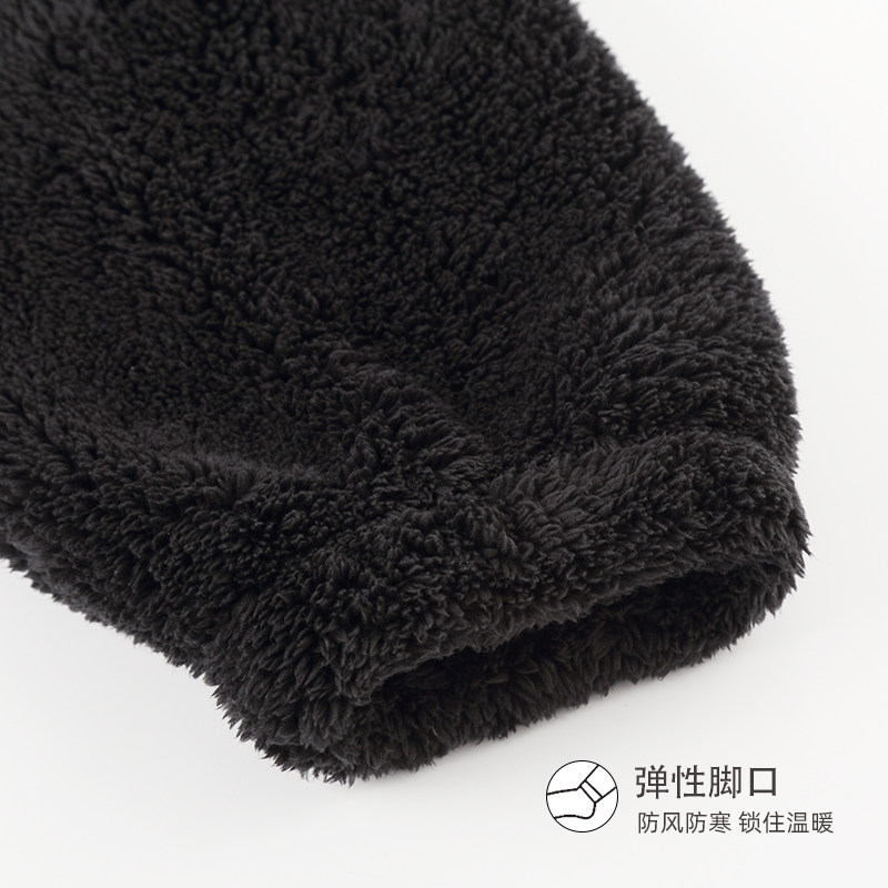 睡裤女秋冬季加厚保暖珊瑚绒长裤简约黑色家居裤可搭配睡袍保暖裤