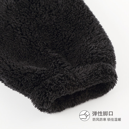 睡裤女秋冬季加厚保暖珊瑚绒长裤简约黑色家居裤可搭配睡袍保暖裤