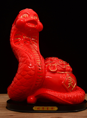 可爱风生肖蛇家居客厅招财工艺品