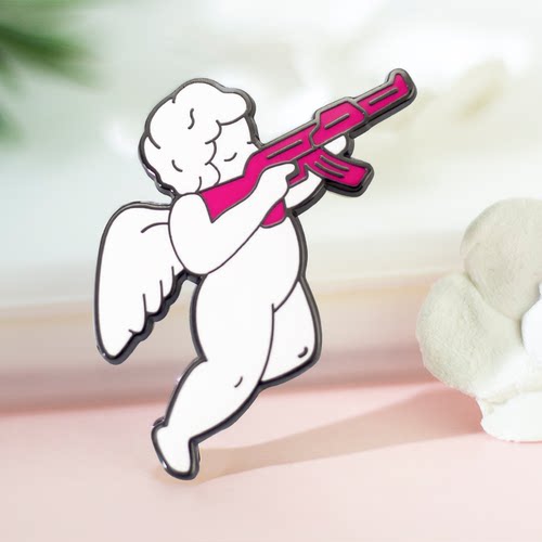 原创丘比特情侣徽章胸针个性表白