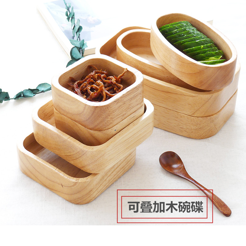 木碗可叠加碟酒店餐饮菜碟成人