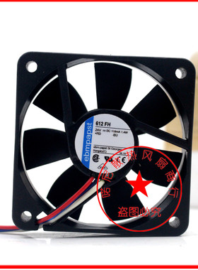 EBM-Papst 12VDC 直流风扇TYP 612FH 12V 118mA 1.4W高端风扇
