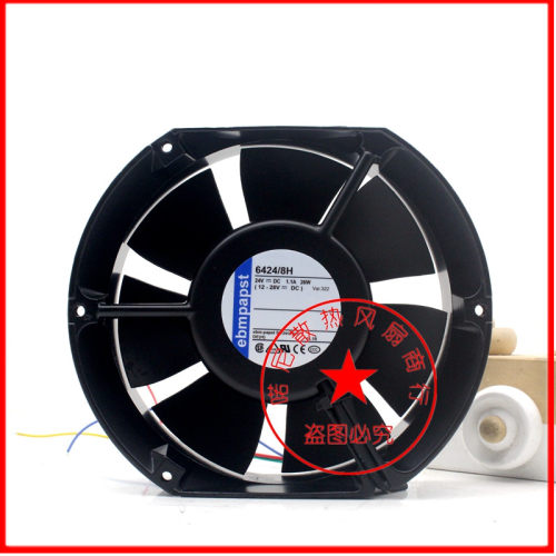 全新ebmpapst 6424/2H/6H/8H/2HR/2HP/TDR 24V 17cm变频器风扇