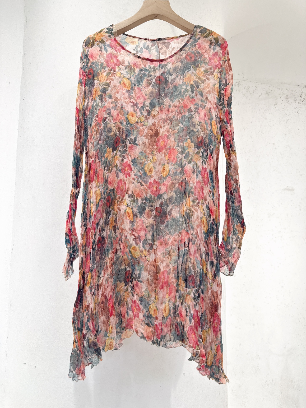 璞变2026春夏新款真丝印花上衣100%桑蚕丝套头衫大码女装宽松衬衫