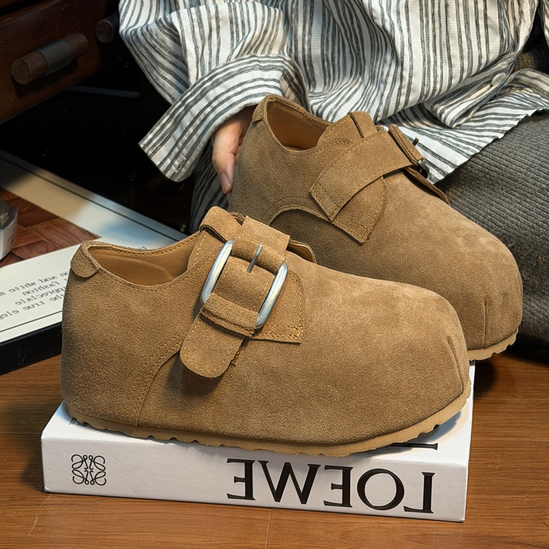 复古真皮大头面包鞋女厚底松糕丑萌勃肯鞋小个子内增高休闲乐福鞋,女鞋,勃肯鞋/软木鞋,淘宝优惠券,粉丝福利购,淘宝优惠卷