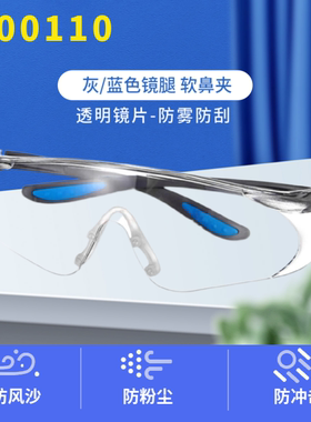 霍尼韦尔 300110防护眼镜 防雾防冲击防刮擦防风沙骑行劳保护目镜