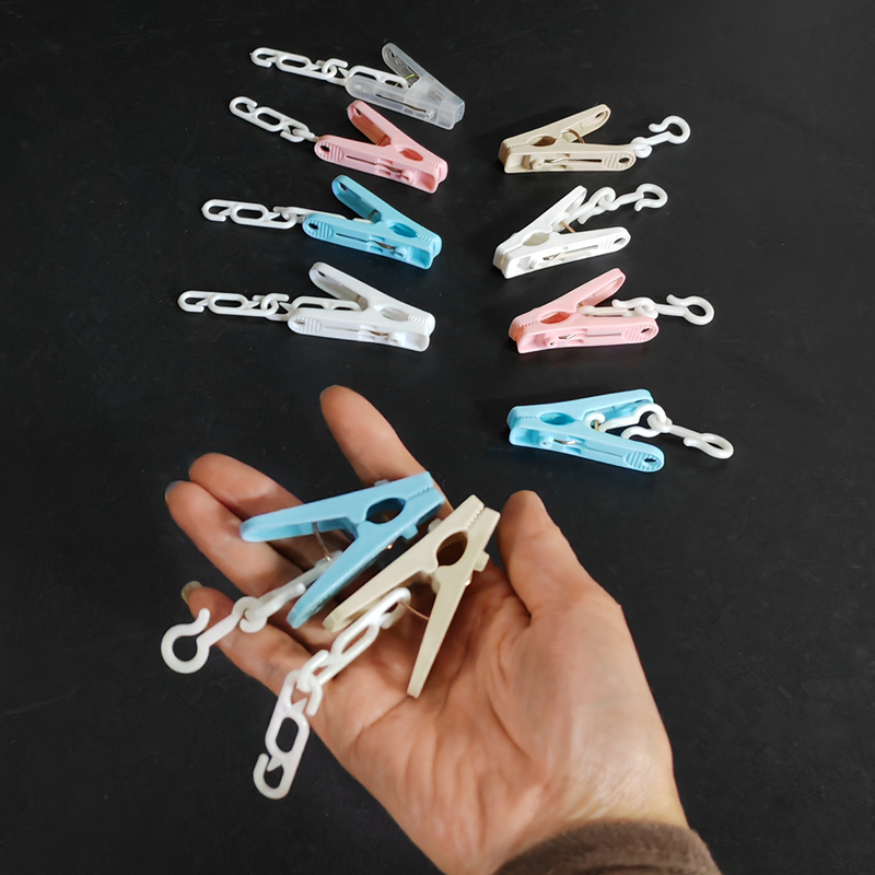 带链阳台晾衣夹夹子晾衣架补充装防风固定衣服塑料小夹子晒衣夹