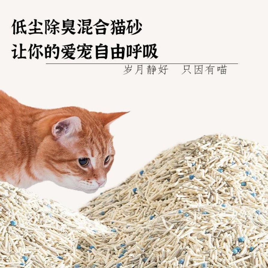 猫砂豆腐砂混合砂膨润土速无尘溶猫砂幼猫猫咪猫砂除臭绿茶味