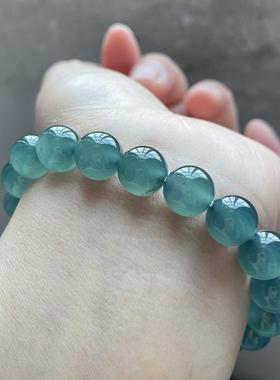 天然A货正品翡翠冰种蓝水手串