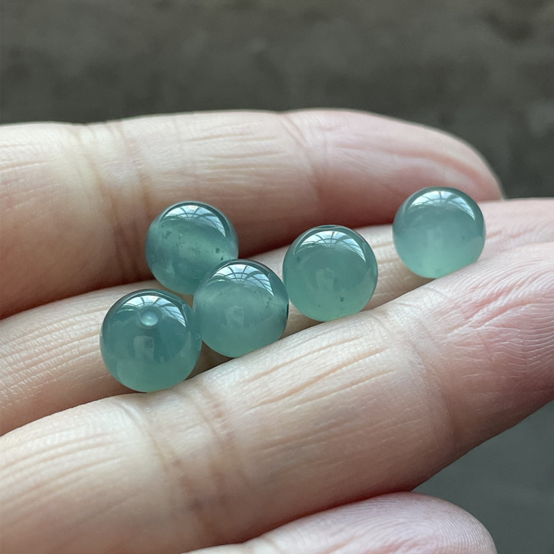 天然翡翠A货转运珠DIY玉石圆珠