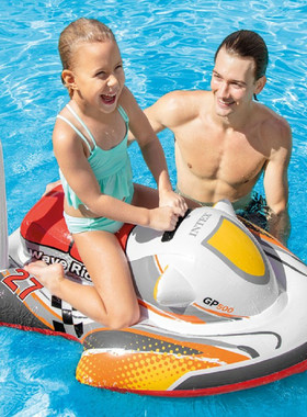 正品INTEX57520动物造型儿童坐骑58535海豚乌龟水上玩具飞艇泳圈