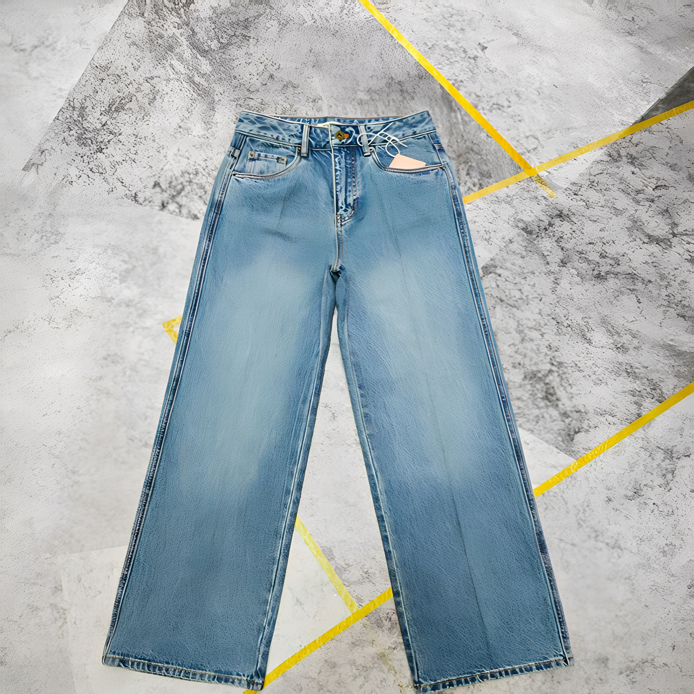 意系 高腰窄版阔腿裤 瘦版阔脚裤 全棉复古直筒裤 大长腿牛仔裤,女装/女士精品,牛仔裤,淘宝优惠券,粉丝福利购,淘宝优惠卷