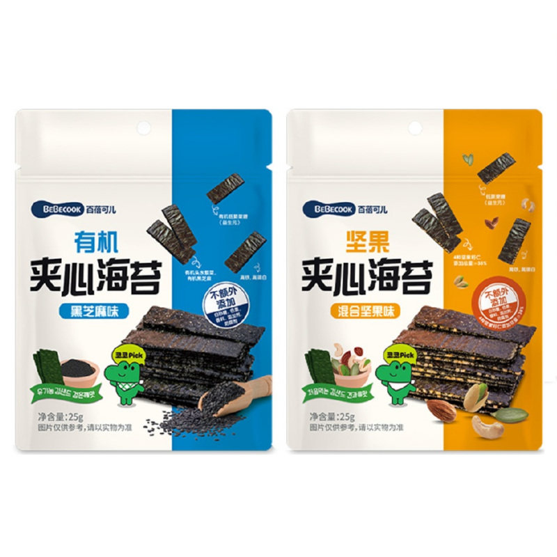 零食 bebebcook 百倍可儿夹心海苔饼干 多种口味