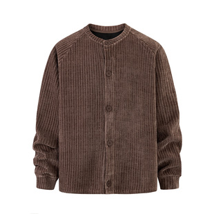 潮流上衣外套 jacket Corduroy neck top crew 灯芯绒圆领夹克韩版