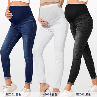 欧美孕妇牛仔裤弹力孕妇装高腰托腹提臀弹力Pregnant woman jeans