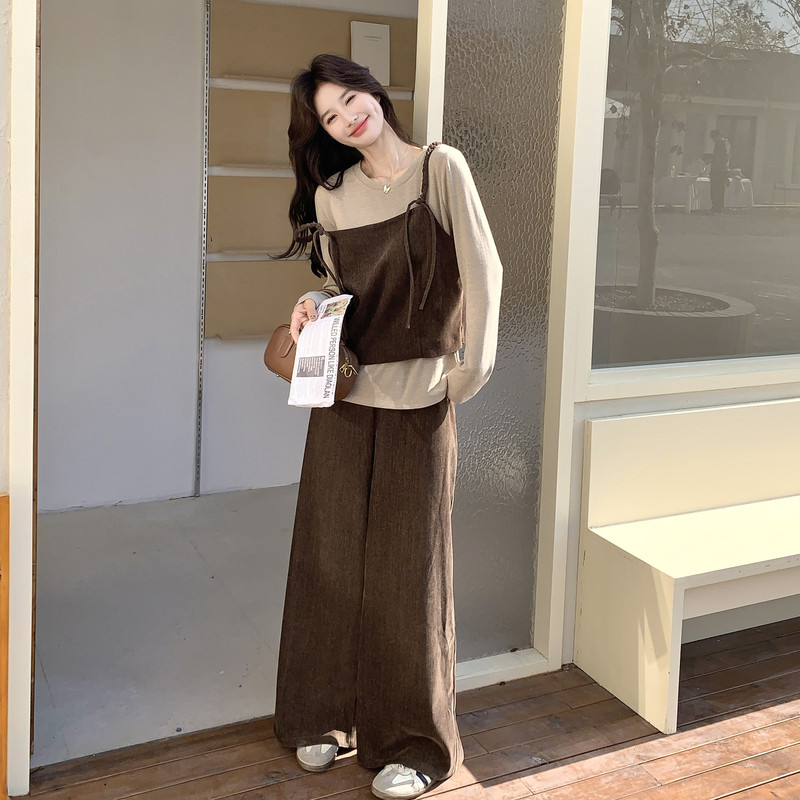 【新品】26春高级感吊带阔腿裤三件套2C251-6905-P185-K298,女装套装/套裙,2C251