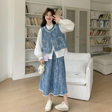 【新品】26春小清新牛仔提花套装三件套2C251-6901-P185-K298，女装套装/套裙，2C251