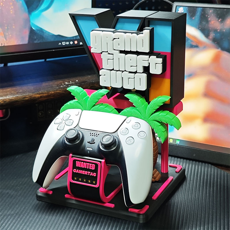 gta6罪恶都市主题通用游戏手柄支架电竞桌面个性摆件游戏机配件