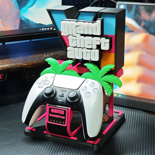 gta6罪恶都市主题通用游戏手柄支架电竞桌面个性摆件游戏机配件