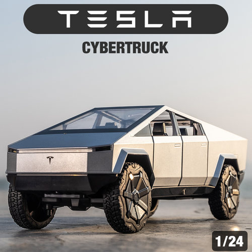 特斯拉赛博概念皮卡合金模型车儿童大玩具车1:24摆件仿真汽车模型