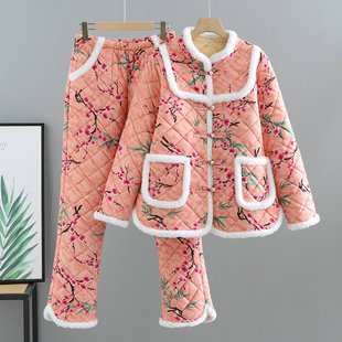 套装 国风复古小个子棉衣棉裤 新款 东北大花棉袄两件套女2025年冬季