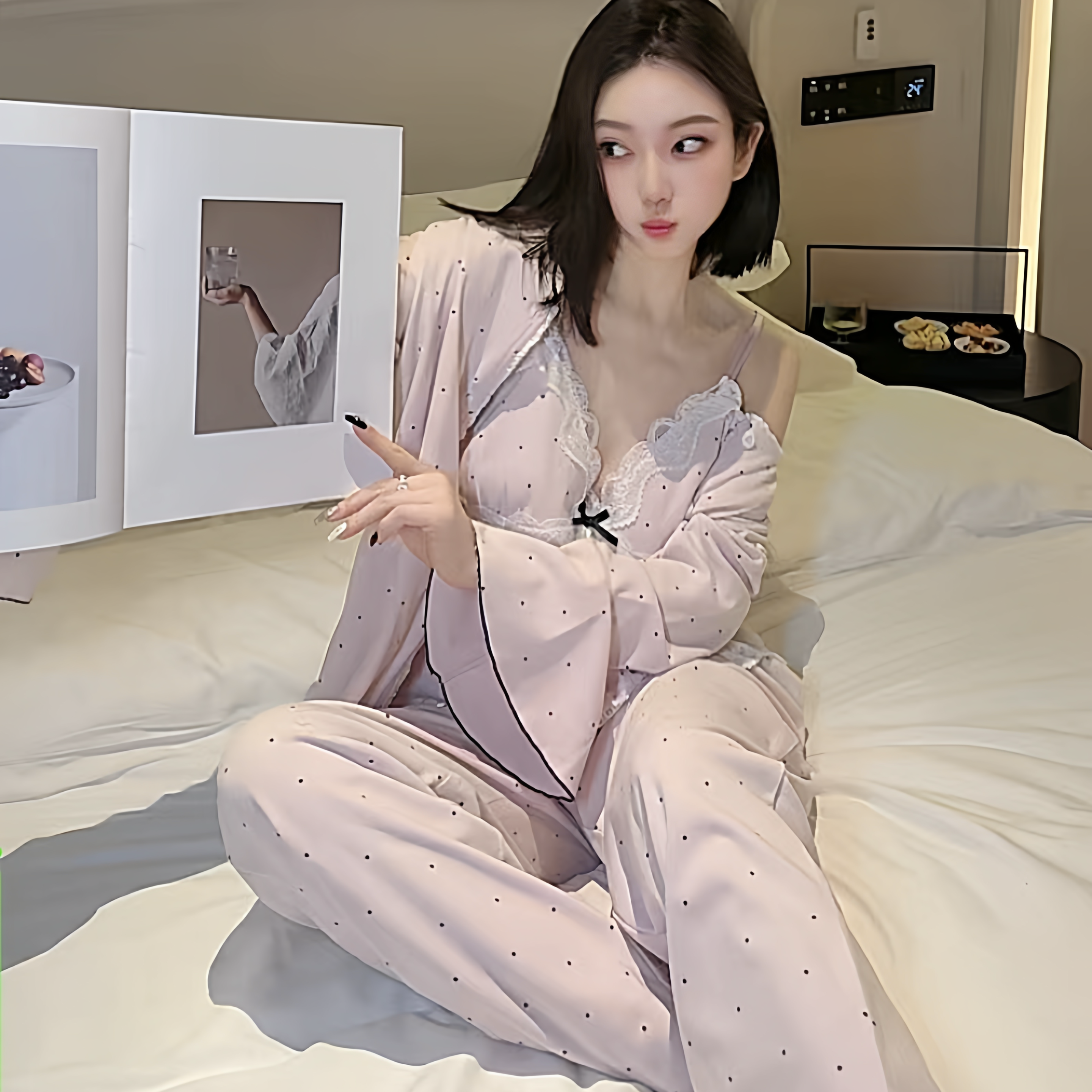 秋冬纯欲风德绒三件套