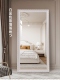 家用贴墙穿衣镜壁挂实木全身镜欧式 店镜子 支架落地试衣镜自粘服装
