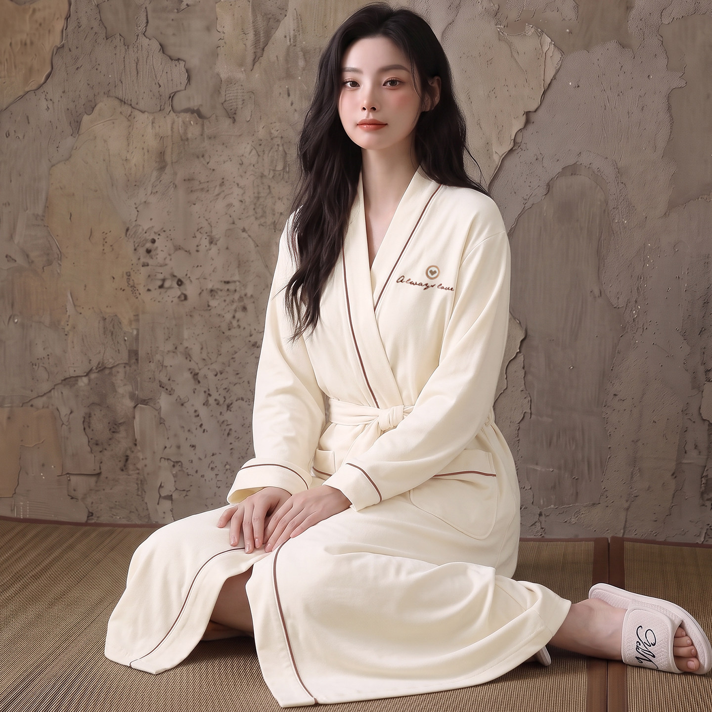 卡之恋女士纯棉睡袍秋季长袖