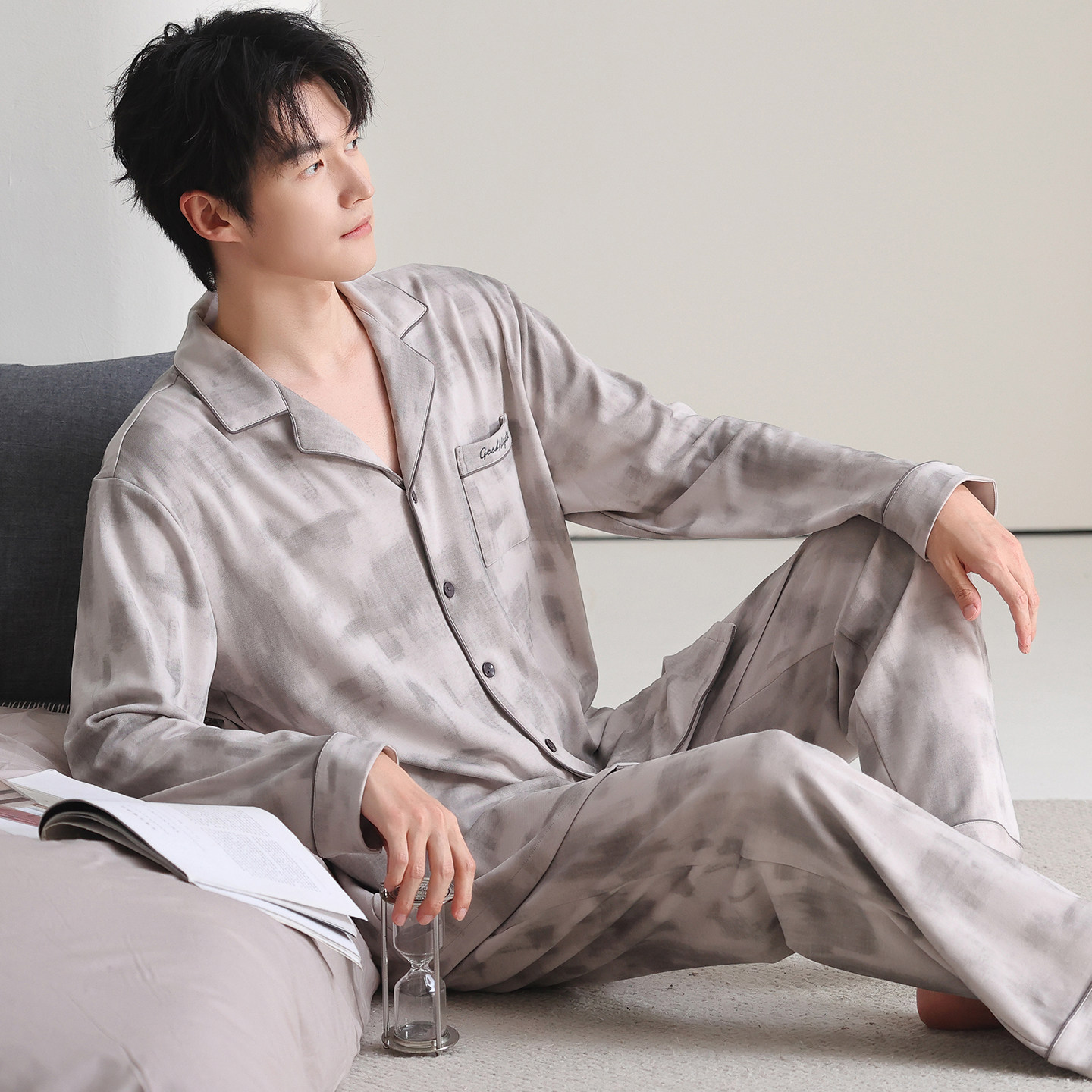 卡之恋纯棉加厚睡衣男春秋冬长袖图片