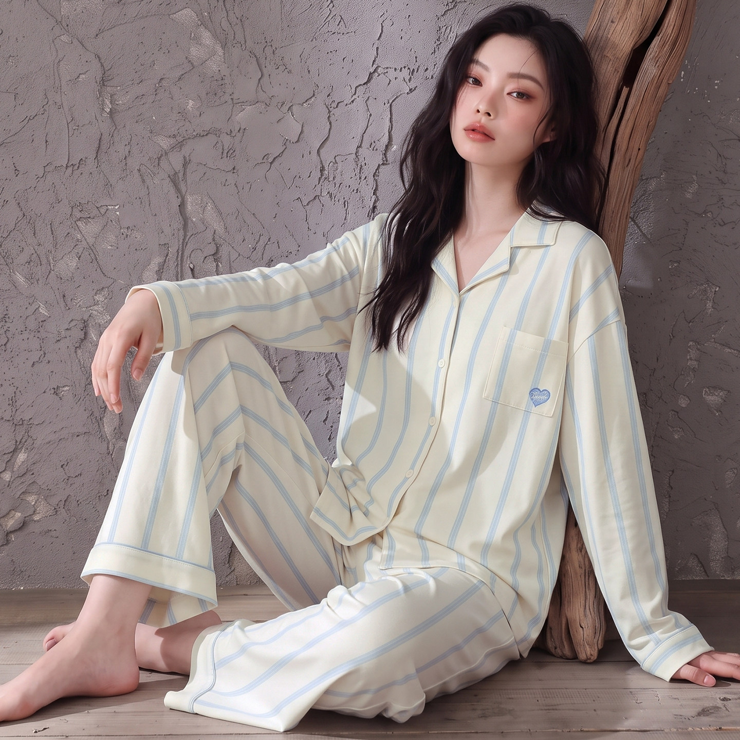 卡之恋女士纯棉睡衣春秋长袖长裤